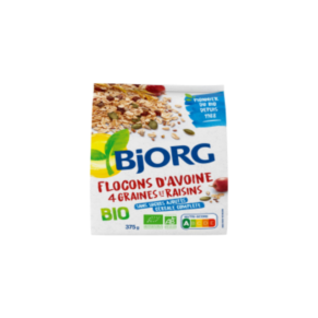 FLOCONS D'AVOINE 4 GRAINES ET RAISINS 375G
